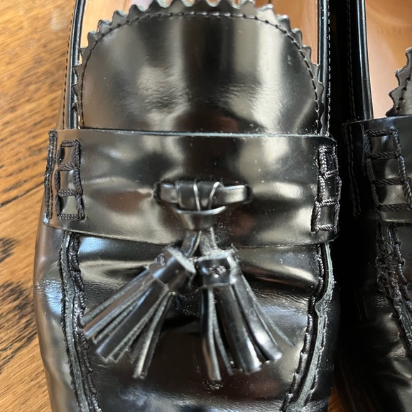 J Crew Black Leather Tassel Loafers ~ Sz 7.5 - Picture 15 of 16